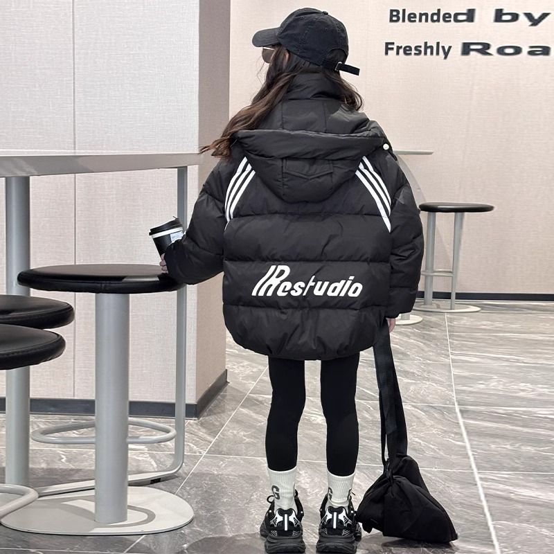女童羽绒服冬季2025新款洋气女孩大童冬装外套儿童装加厚白鸭绒潮
