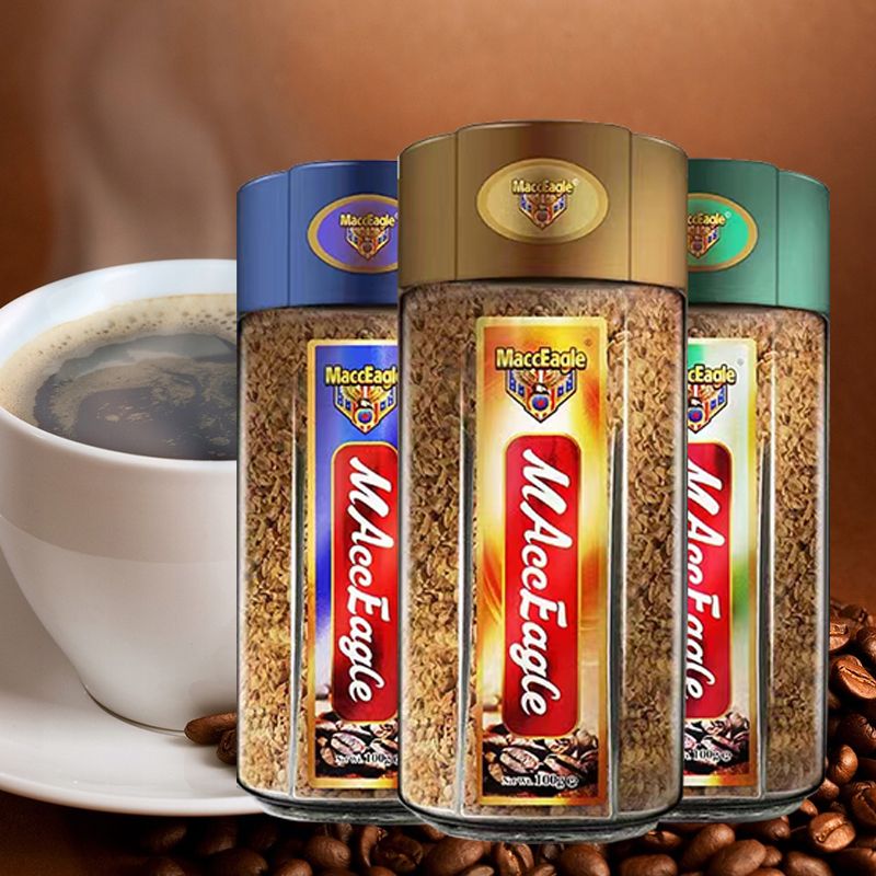 原装进口美卡菲黑咖啡冻干速溶咖啡玻璃瓶装经典无蔗糖冲饮醇香