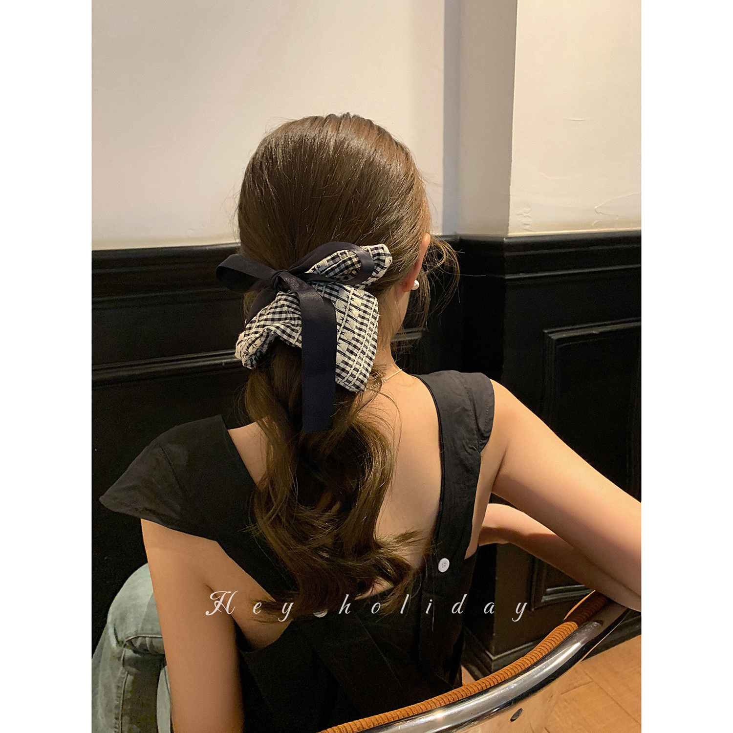 蝴蝶结头饰发绳高级感ins桑稚同款气质发圈头绳简约橡皮筋扎头发