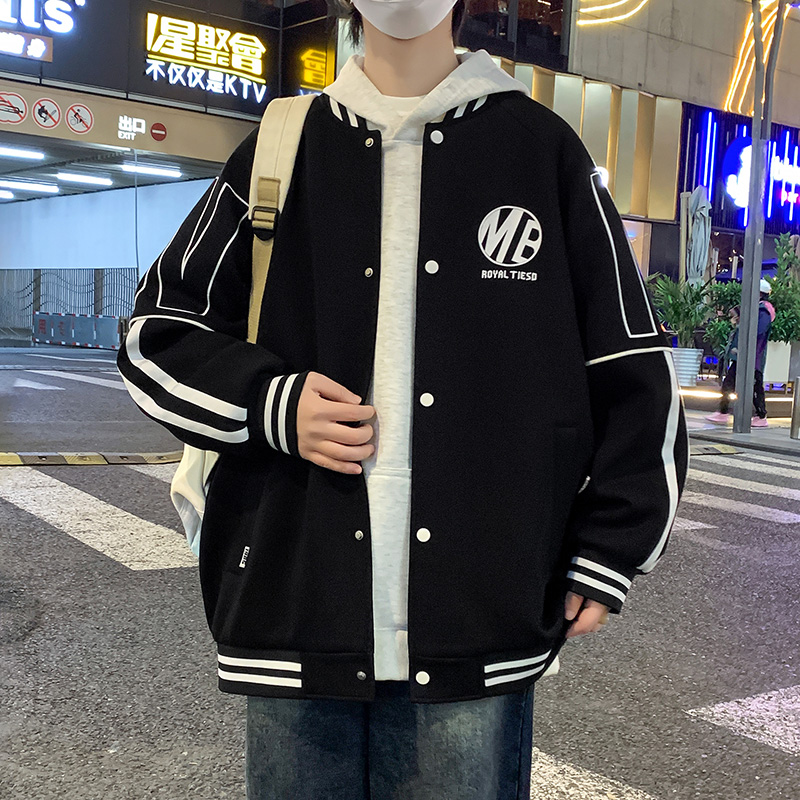 青少年学生春秋款棒球服卫衣帅气潮牌休闲男外套潮流百搭夹克外穿