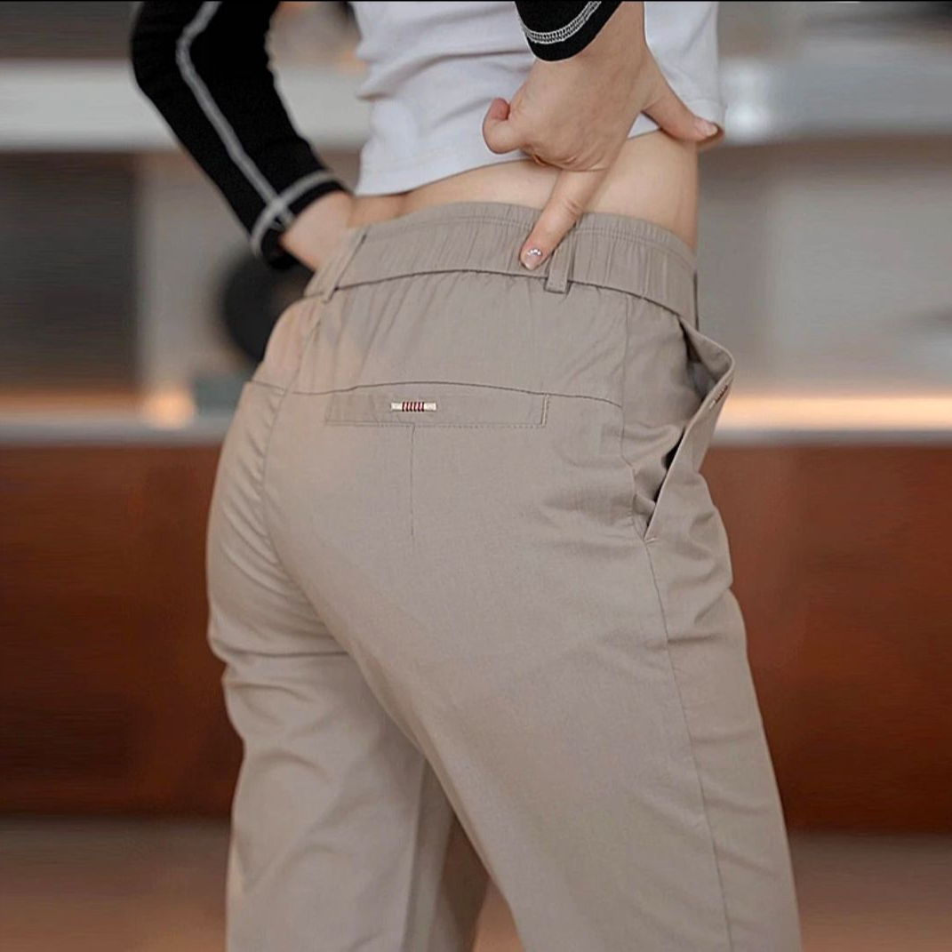 2025男士夏季薄款柔软透气商务休闲裤男百搭修身直筒时尚男装长裤
