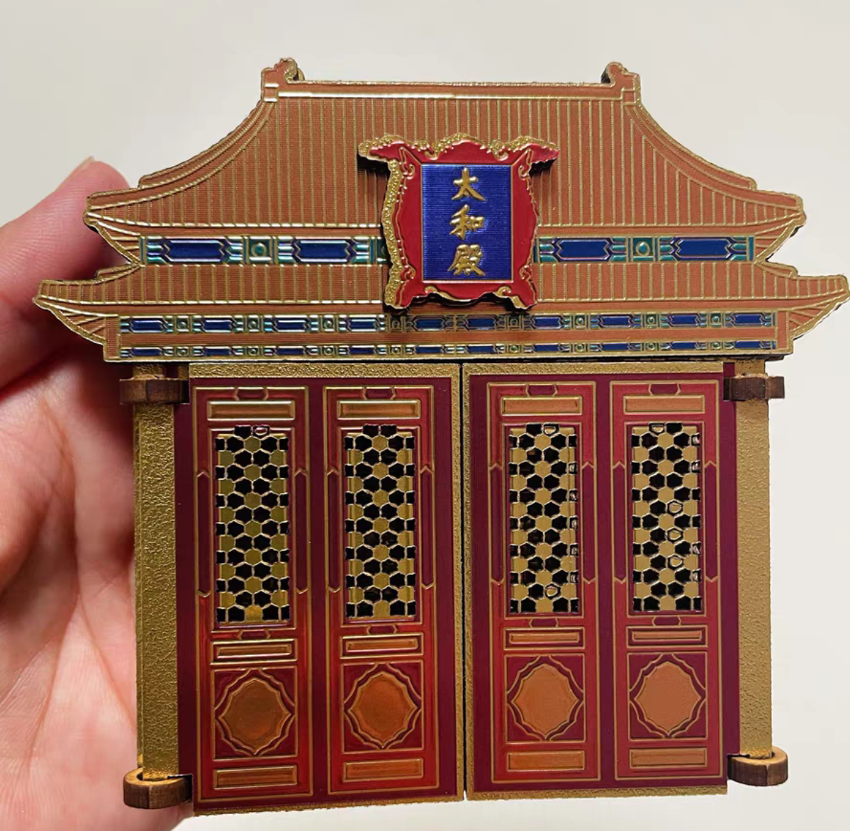 太和天成乾清华章木质冰箱贴故宫中国风