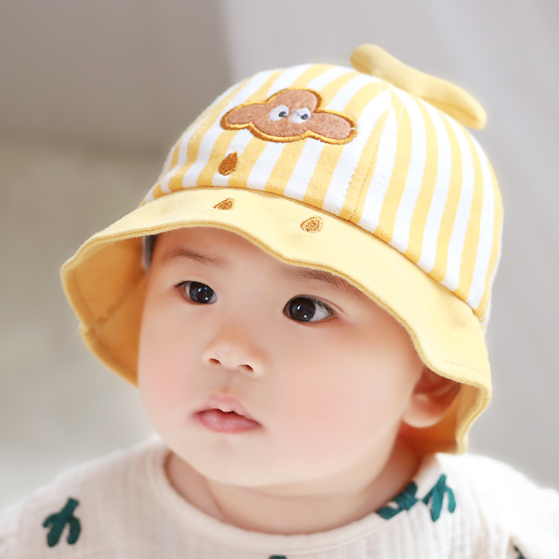 婴儿帽子春秋薄款婴幼儿0-1岁宝宝遮阳帽男女儿童新生儿太阳盆帽