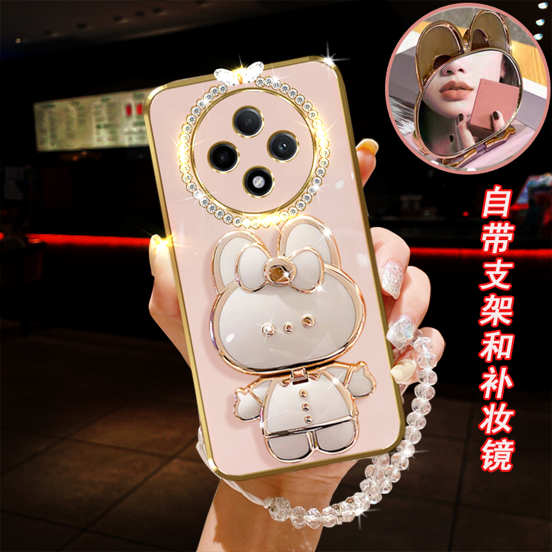 OPPO A3Pro手机壳oppoa3pro镶钻5G桌面支架PJY110防摔套镜子女款