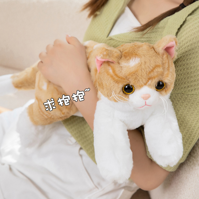 仿真小猫抱枕猫咪玩偶可爱猫猫公仔毛绒玩具儿童安抚陪睡觉布娃娃