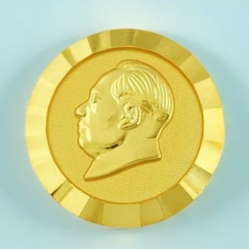 合金胸针 毛爷爷像章伟人徽章合金胸章胸针纪念章金色3cm别针珍藏