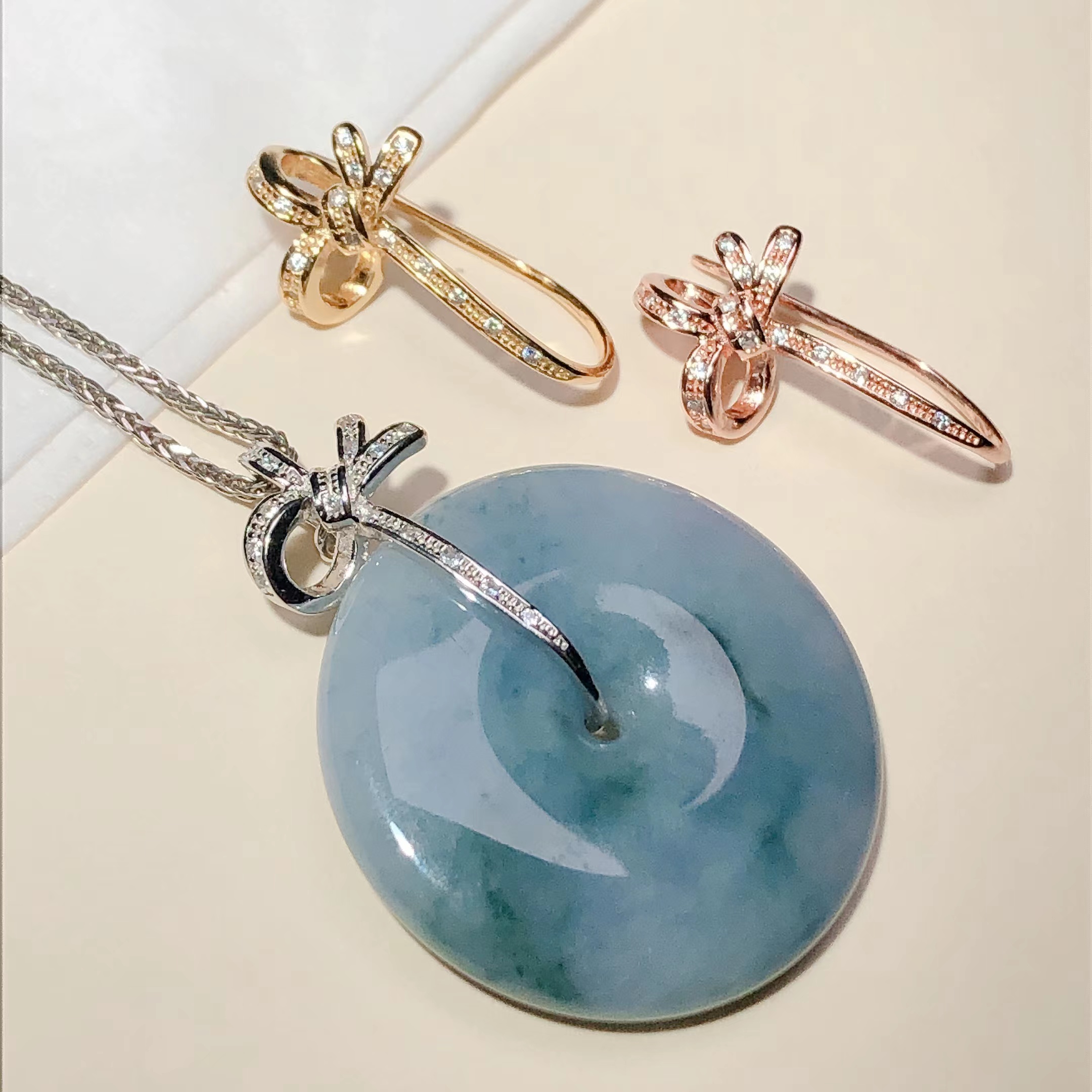 925银银制品 平安扣夹扣925纯银扣吊坠夹扣银扣头银夹扣轻奢diy手