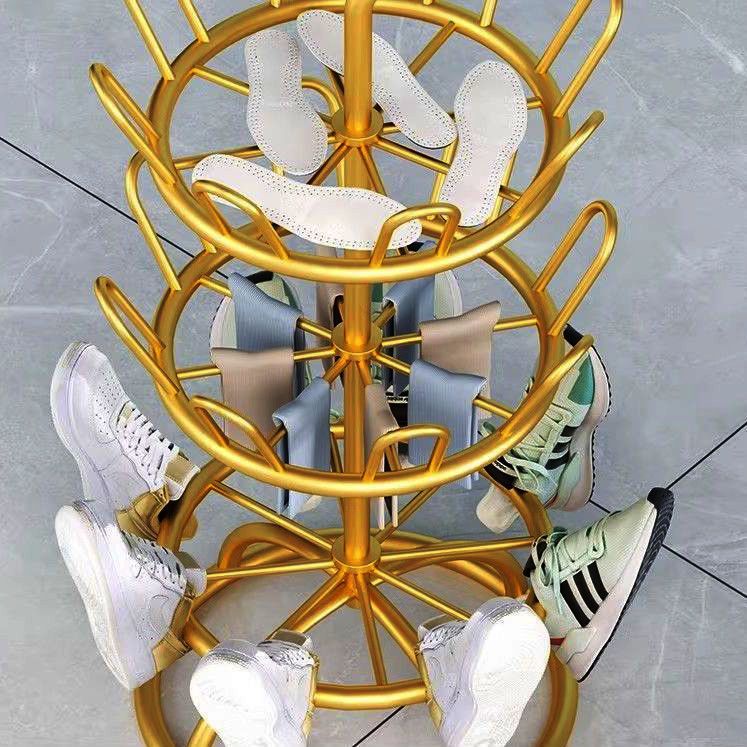 西伯侯旋转鞋架多层家用悬挂置地多功能铁艺晒鞋架室外阳台置物架