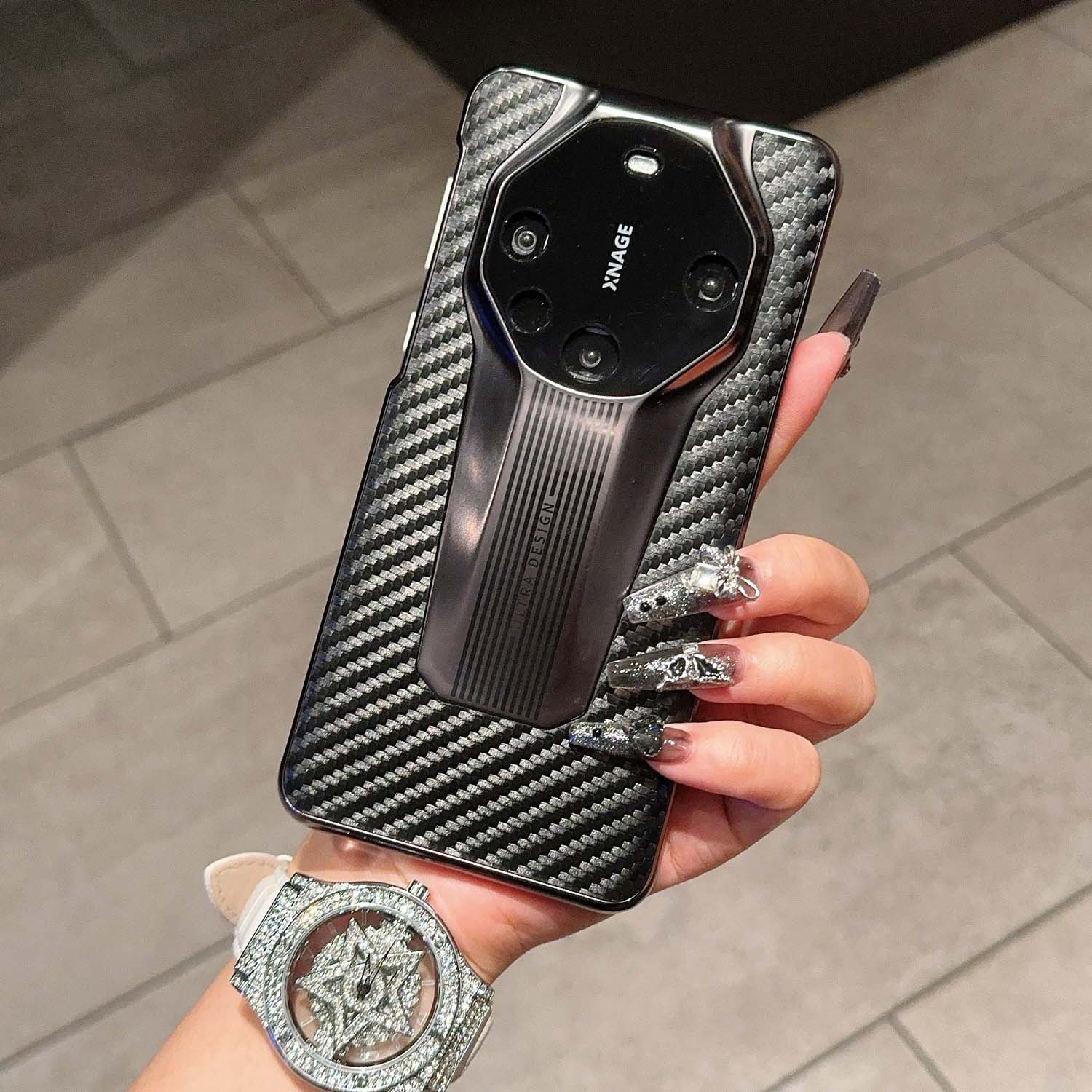 适用华为Mate70Pro+秒变非凡大师手机壳哑光碳纤纹Mate60RS保护套