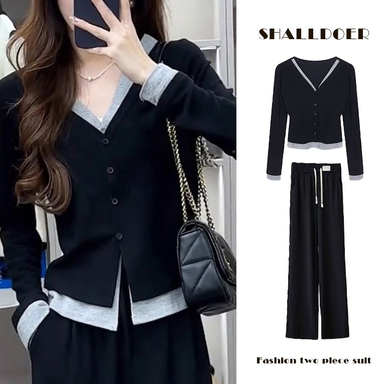 爆款假两件针织开衫2025新款微胖上档次上衣洋气时尚女装轻奢穿搭