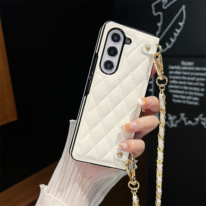 guyo三星ZFold5手机壳小香风zfold4斜挎挂绳w24全包fold3翻盖防摔