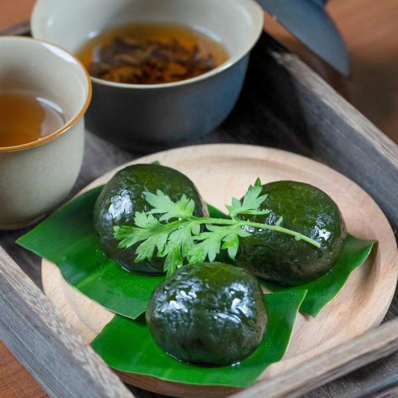 客家艾糍广式点心传统年糕糕点客家艾粄手工艾草糍粑下午茶青团
