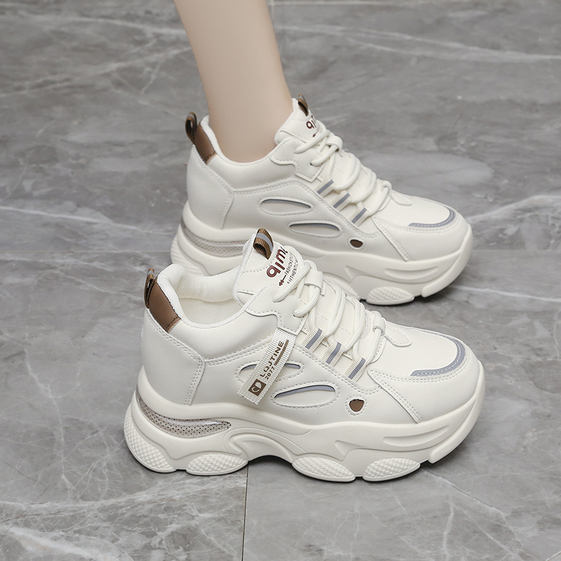7cm内增高老爹鞋女ins加绒保暖小白鞋2025秋冬季厚底休闲运动女鞋