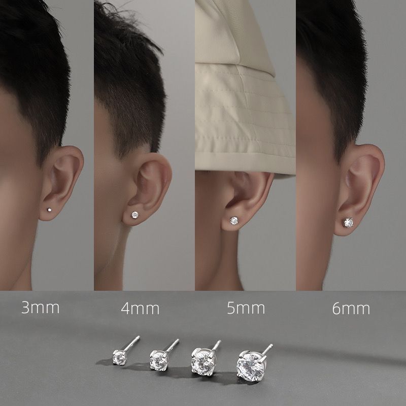 925银耳钉男潮个性小众设计耳骨钉男士养耳洞耳棒耳环