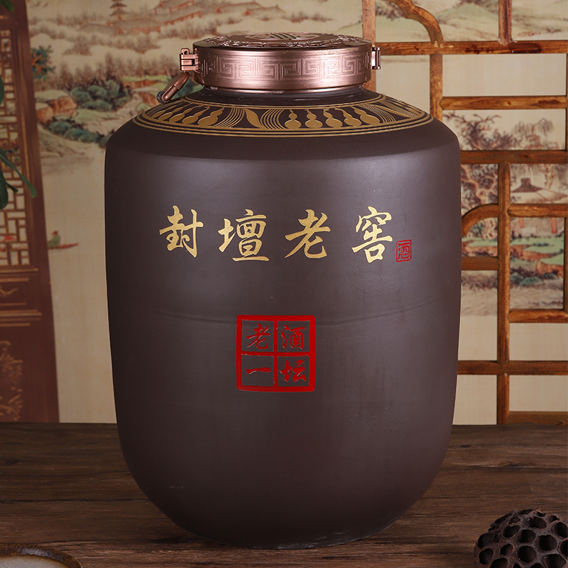 高端精雕定制土陶酒坛子长期存酒坛窖藏酒缸家用密封泡酒专用酒罐