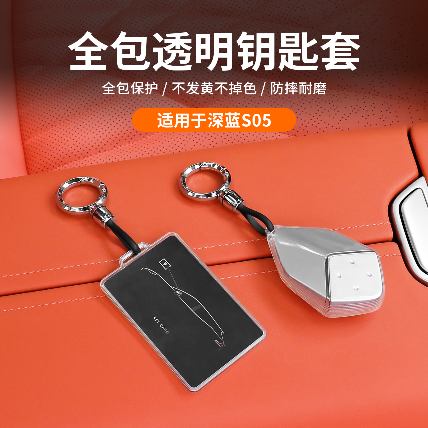 适用长安深蓝S05钥匙套汽车壳卡片全包透明智能钥匙扣包装饰配件