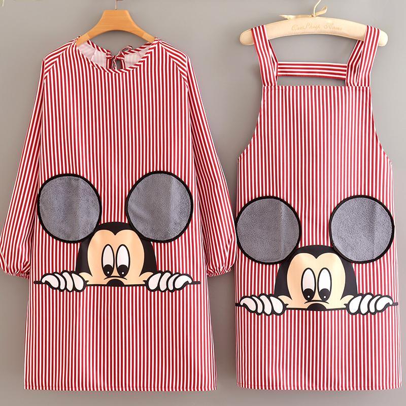 长袖防水厨房做饭围裙女简约餐饮工作商用罩衣上班定制饭店宠物店