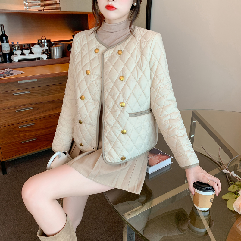 轻奢时尚小香风菱格棉服女2024年秋冬外套季韩版洋气小个子宽松