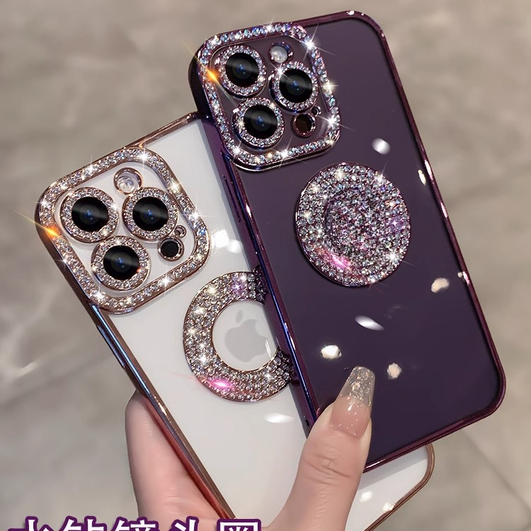 iPhone苹果15promax手机壳14水钻镜头13透明全包12防摔硅胶手机壳