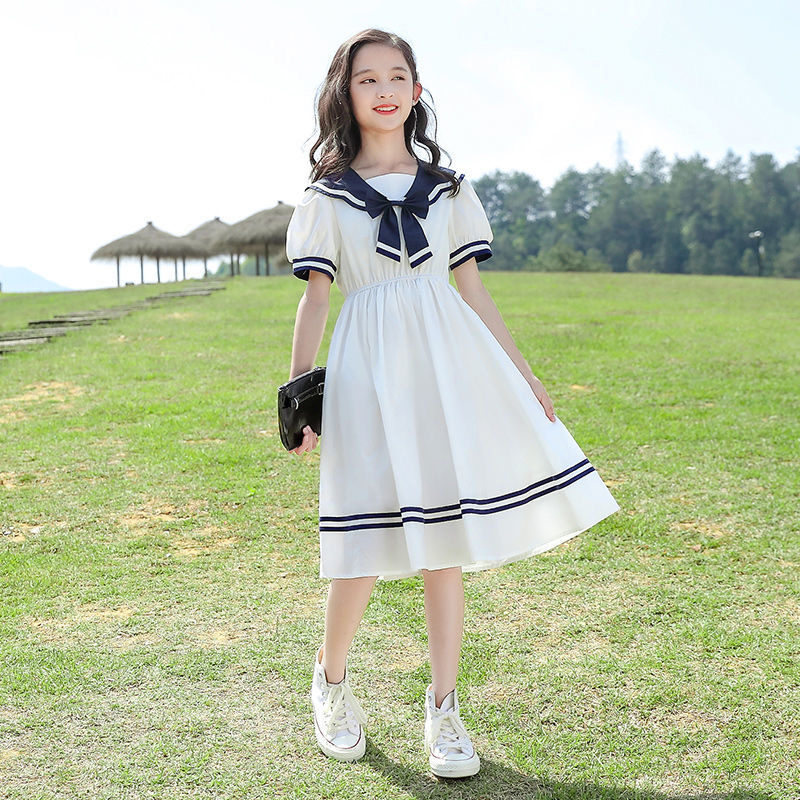 夏装童装女童海军风公主裙夏2023洋气新款儿童裙子女孩夏季连衣裙