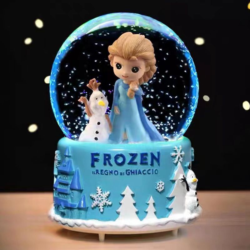 冰雪奇缘艾莎公主水晶球摆件儿童爱莎音乐盒八音盒生日礼物小女孩