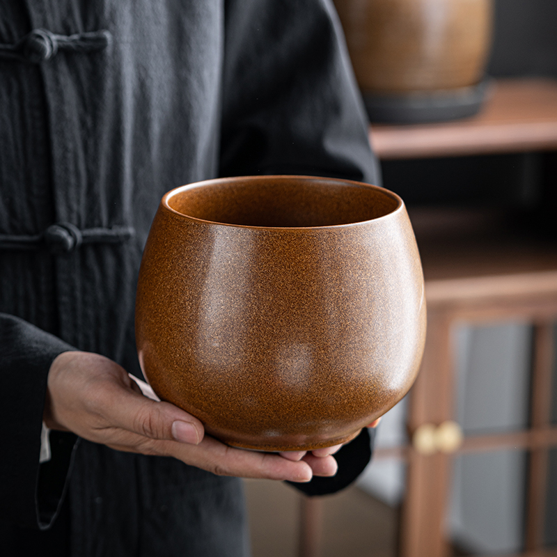 当代 茶洗家用陶瓷茶渣缸桌面水盂建水茶水缸废水桶功夫茶道配件