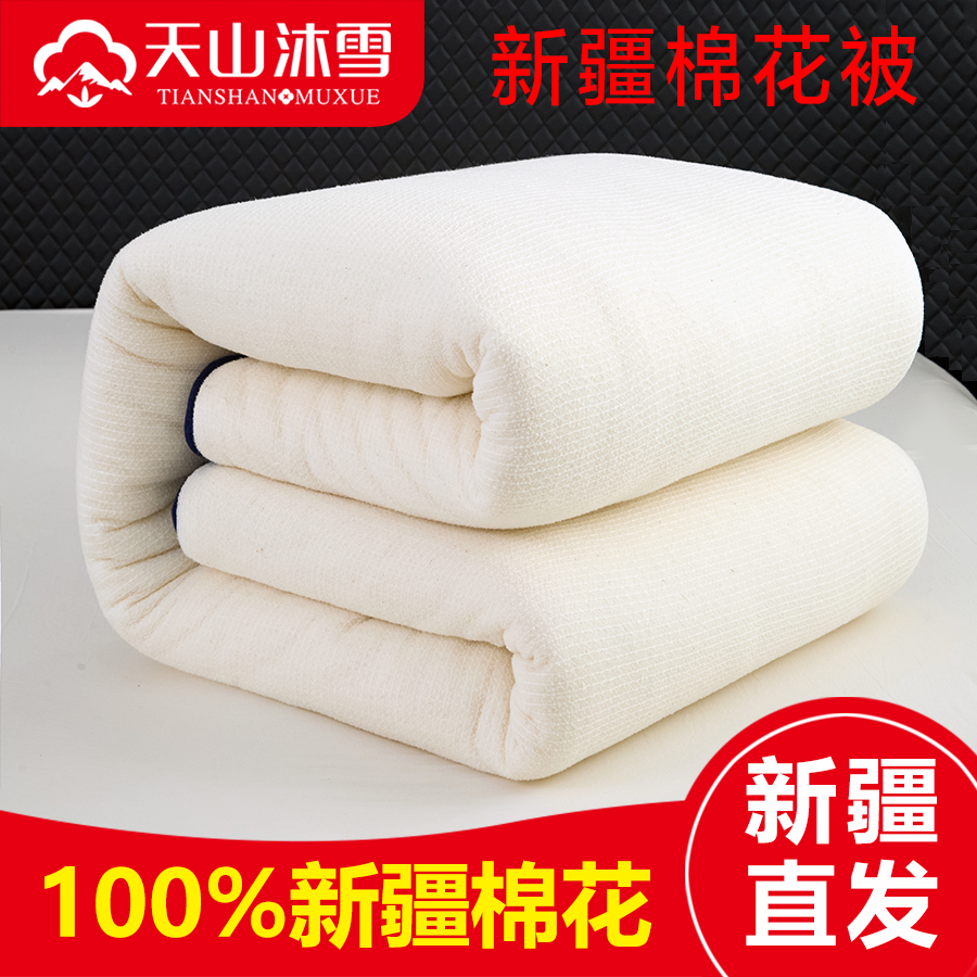 新疆纯棉花纯棉被子被芯鱼鳞网软包边款学生宿舍Y