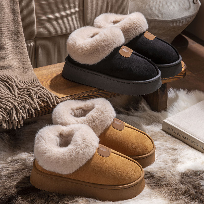 厚底雪地靴女加绒加厚2025冬季新款东北棉鞋保暖防滑棉拖女款外穿