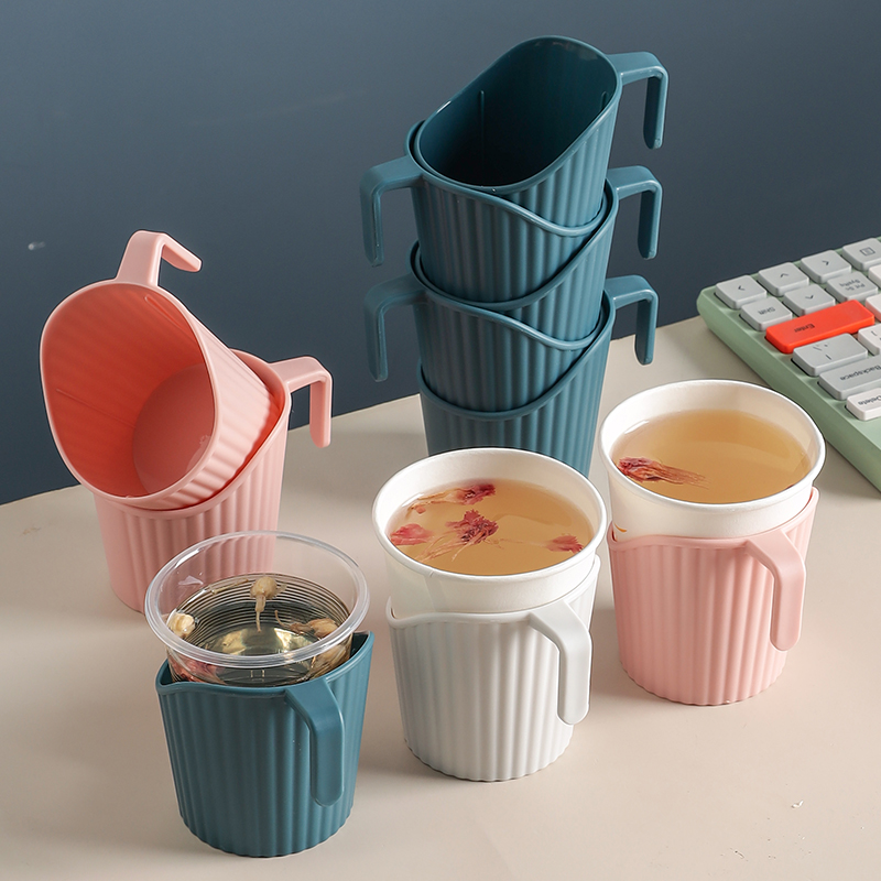 塑料杯托一次性纸杯杯托办公加厚杯托防烫杯托杯架隔热杯套茶杯托