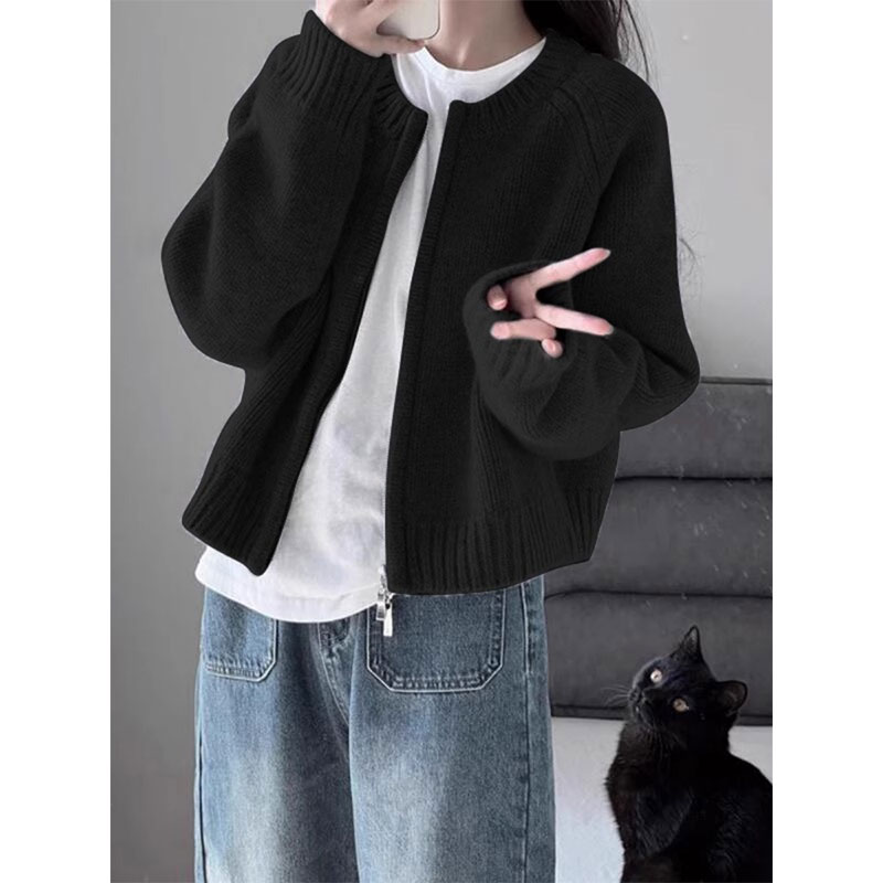 女装新款超好看宽松针织软糯糯慵懒风毛衣秋冬洋气外套上衣女厚