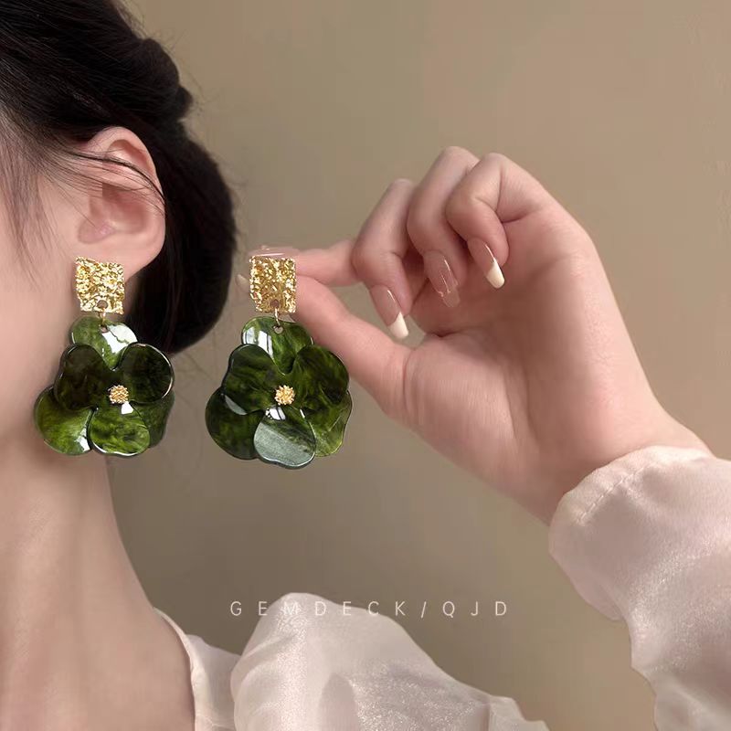 合金耳饰 绿野仙踪～复古温柔花朵耳环百搭法式超仙小众花朵耳饰女