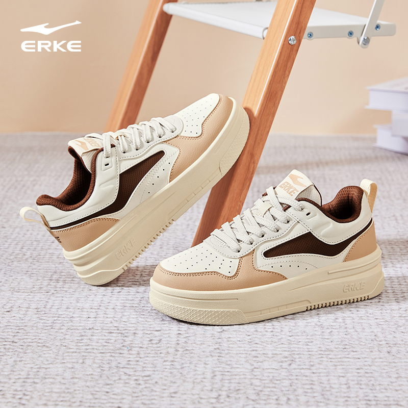 鸿星尔克2024新款玩酷2.0丨男女百搭空军一号低帮增高板鞋休闲鞋