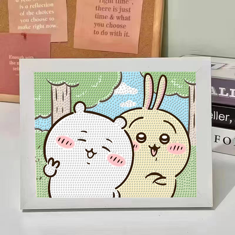 钻石画吉伊卡哇满钻新款小八乌萨奇可爱合照自粘钻石绣礼物