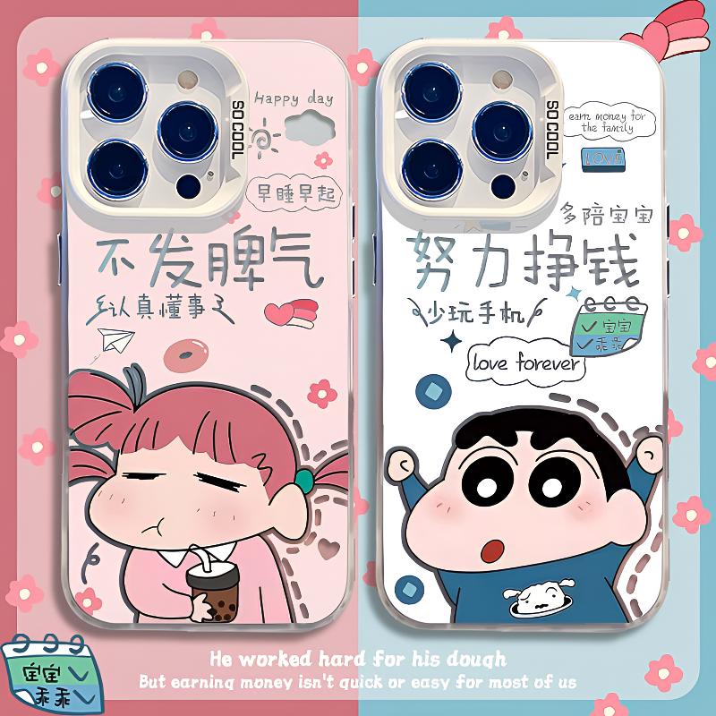 可爱小新妮妮苹果手机壳硬OPPOVIVO华为高颜值适用于红米小米情侣