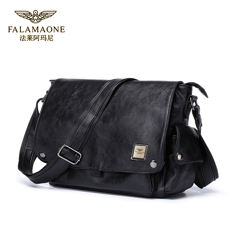 法莱阿玛尼正品男士斜跨包新款背包轻奢真皮单肩包休闲包百搭男包
