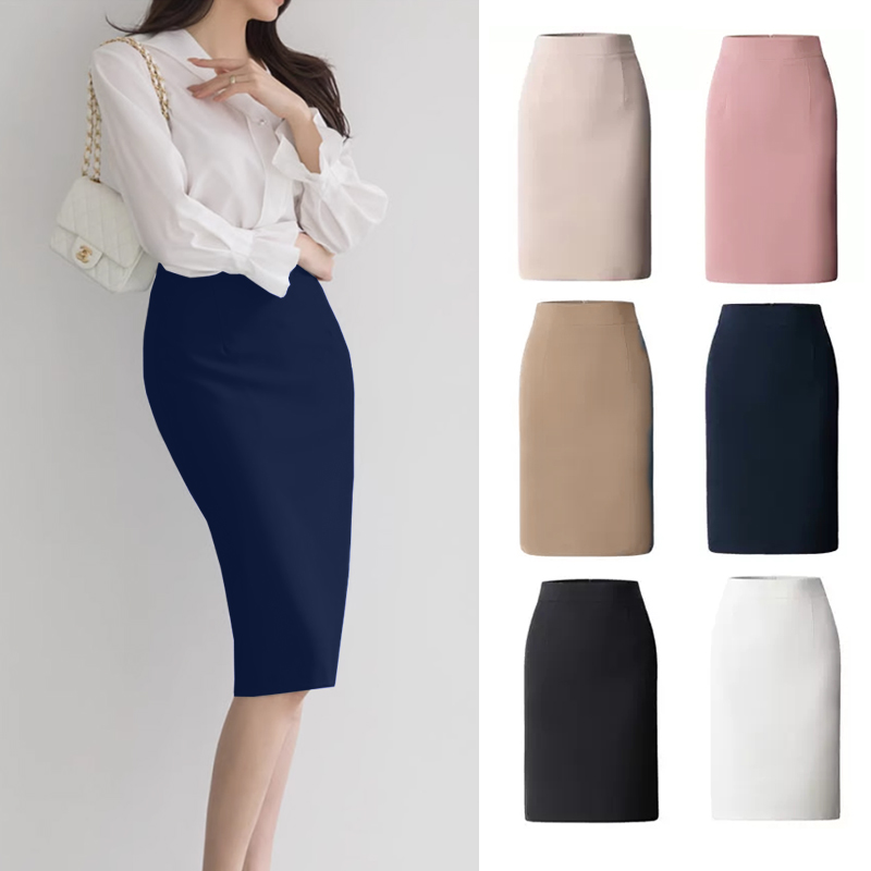 白色半身裙春秋职业包臀裙高腰通勤气质西装裙新款工作半裙一步裙