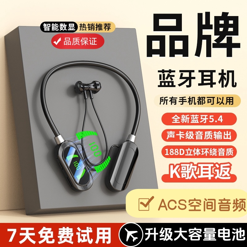 通用无线蓝牙挂脖直播K歌降噪大容量环绕音立体可插卡