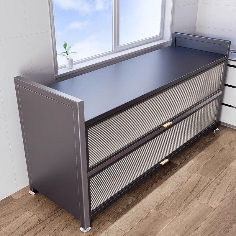 厨房置物架落地家用多层收纳柜微波炉碗橱柜防尘大容量整理储物柜