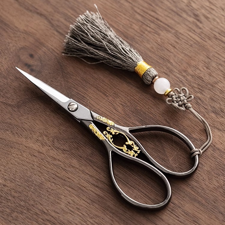 茶剪刀茶叶包泡茶袋剪子钛金茶剪创意复古家用普洱茶艺茶道零配件