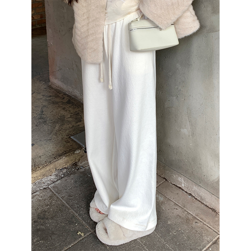 本希benxe/糯米裤！米白色垂感拖地阔腿拖地休闲裤