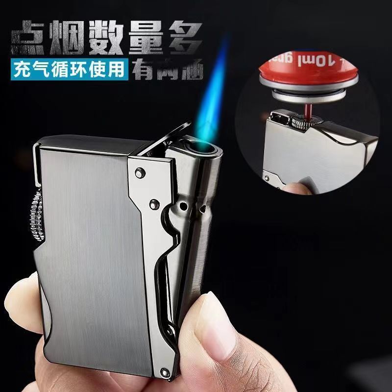 金属直冲耐用高颜值复古创意防风创意充气打火机定制高档男士礼物