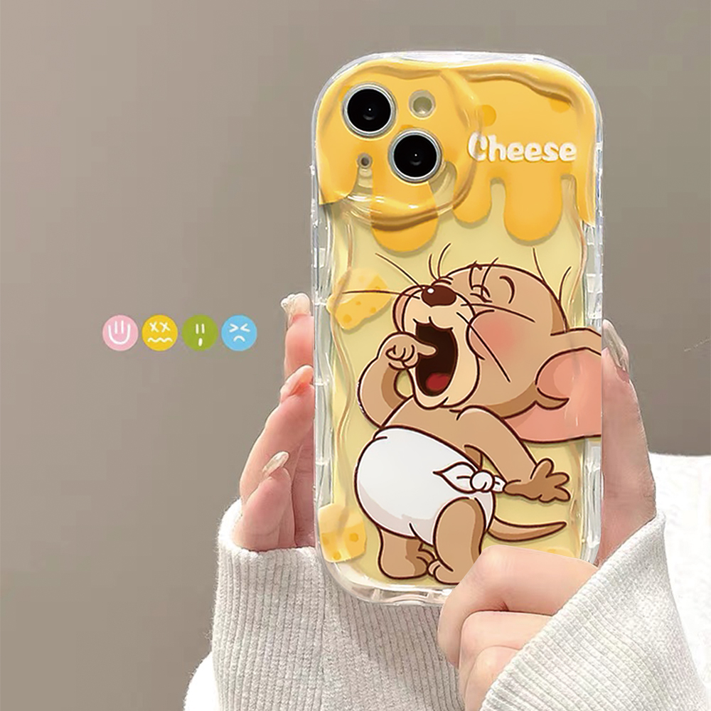 适用苹果/华为/OPPO/VIVO/小米F ins网红可爱杰瑞透明防摔手机壳