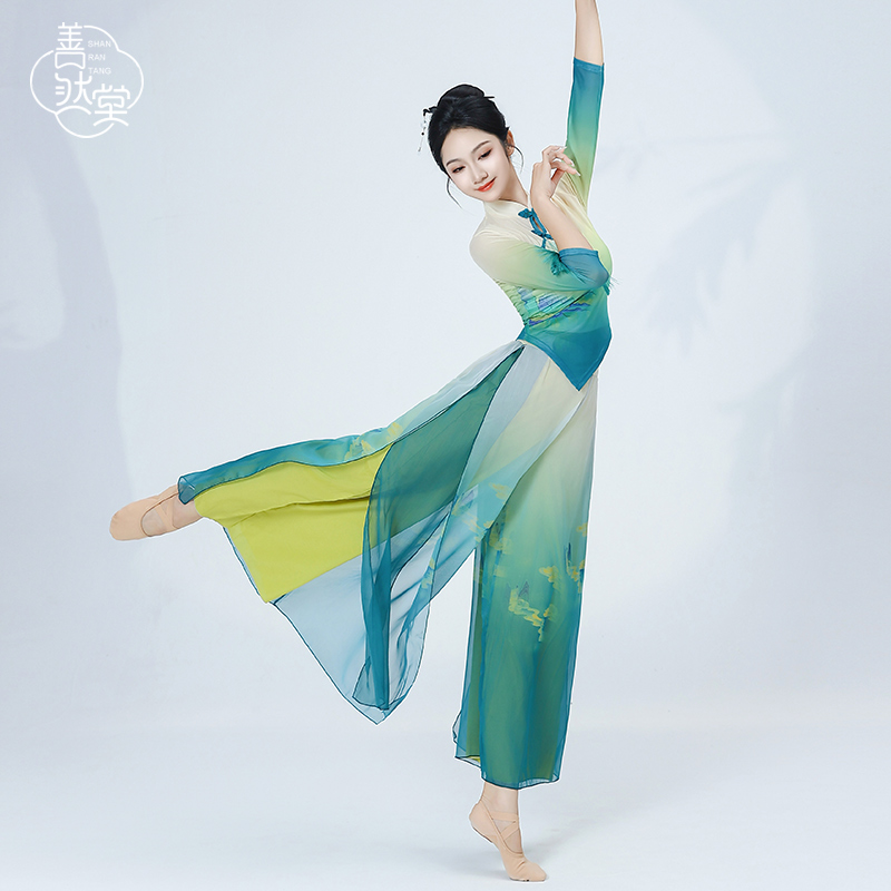 善然堂秋季新款水纱古典舞蹈服女飘逸纱衣练功服仙气中国舞演出服