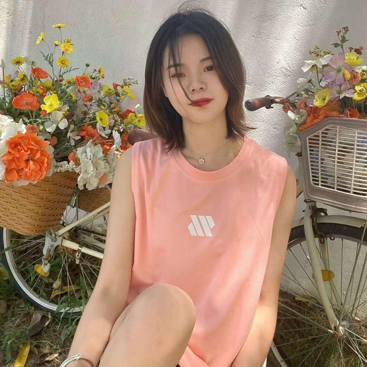 （2件装）男女同款夏季运动背心日常百搭跑步速干透气印花无袖T恤