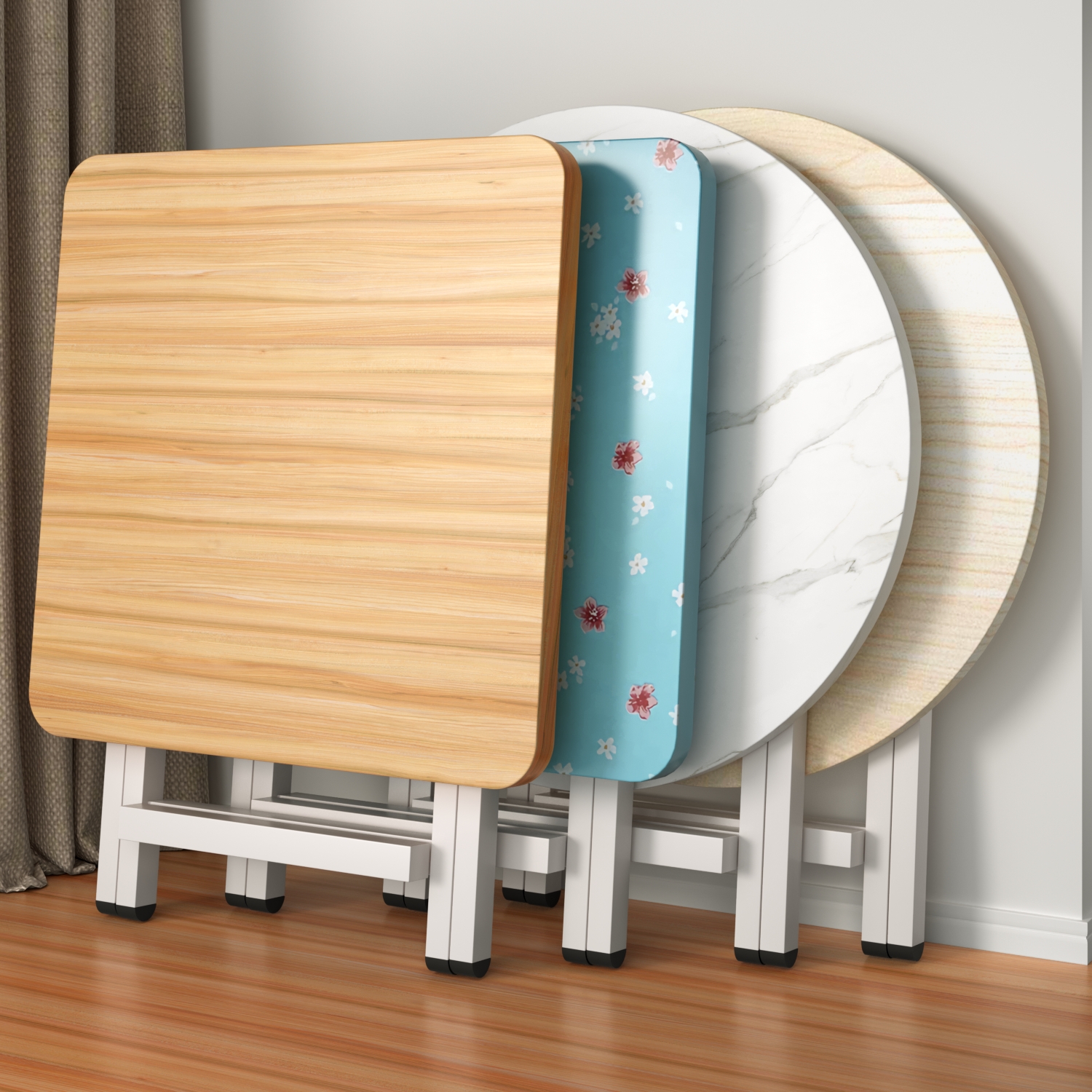 小桌子可折叠餐桌家用吃饭桌简易圆桌出租屋户外便携摆摊正方形桌