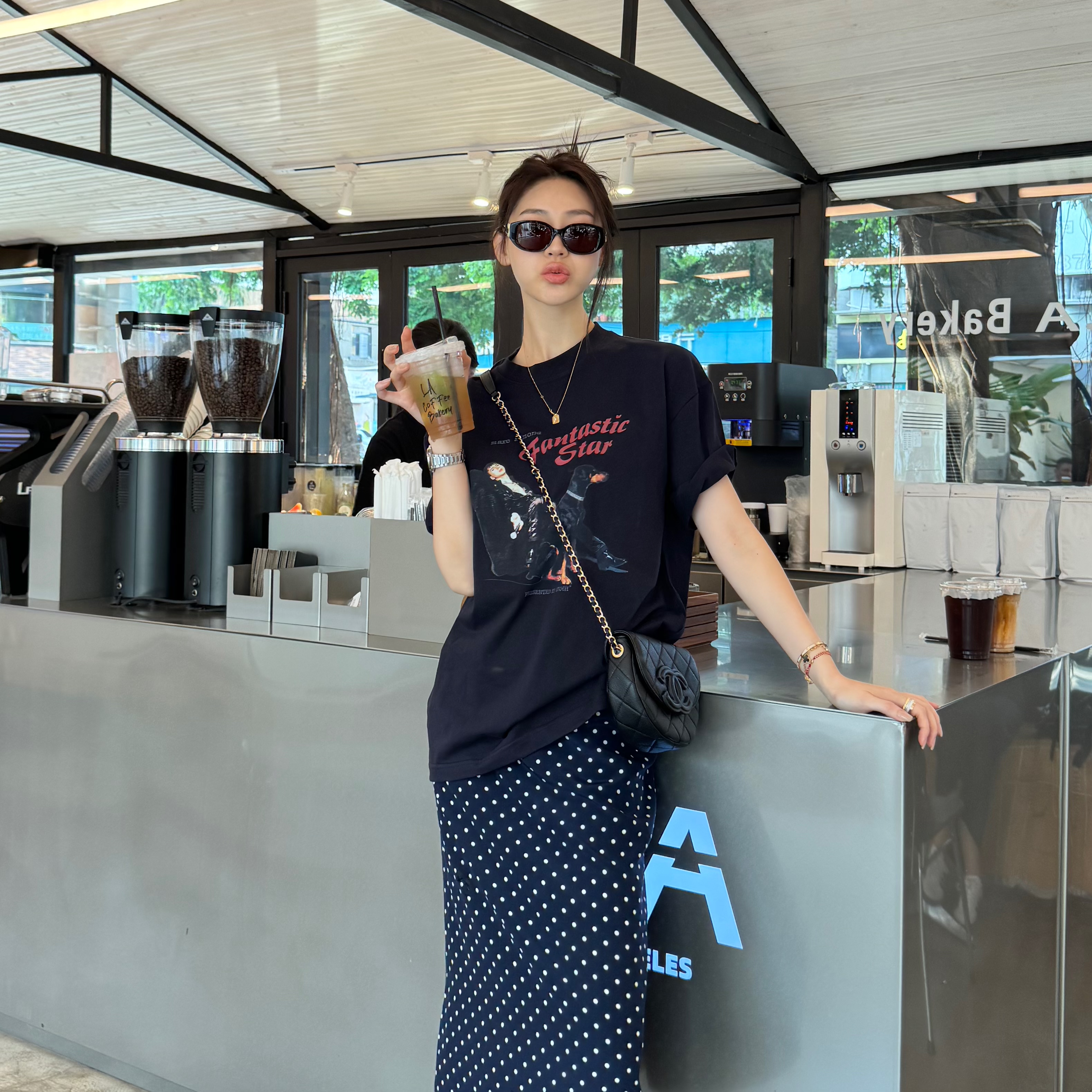 王嬛嬛MsLime‘蓝波’24年新款时尚休闲气质百搭裙子 HC2B1184