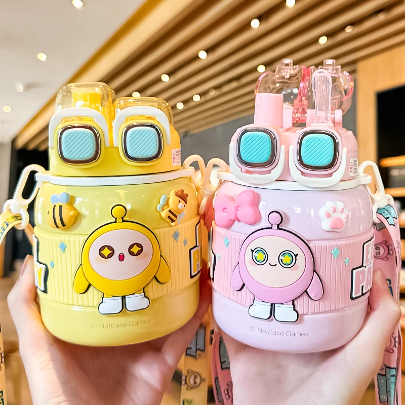 蛋仔派对保温杯女生高颜值双饮水杯大容量可爱上学专用6-12大肚杯