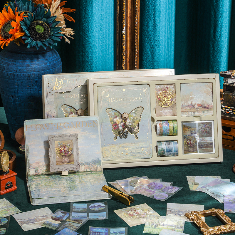 复古油画镂空手账本精装本礼盒高颜值学生实用学习奖励生日礼物