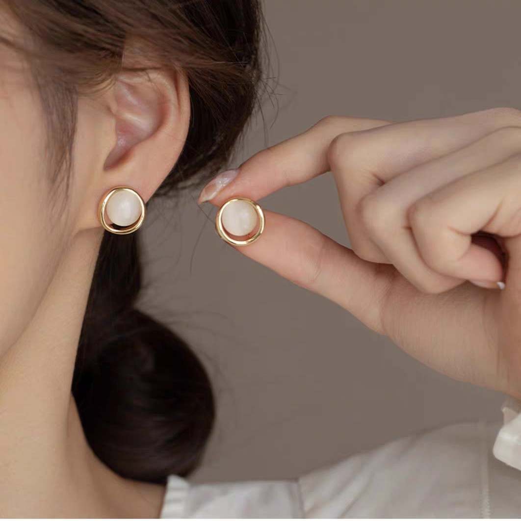 铜合金耳饰 小众蚊香盘耳夹无耳洞女精致小巧耳环轻奢气质复古女