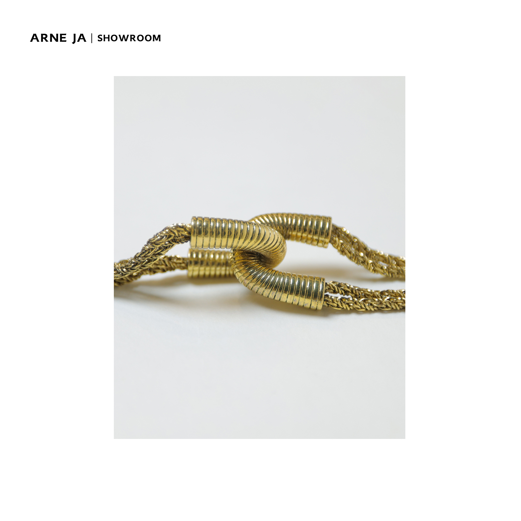 铜合金项链 ARNE JA | 法国复古小众锁扣手工编织项链AS010